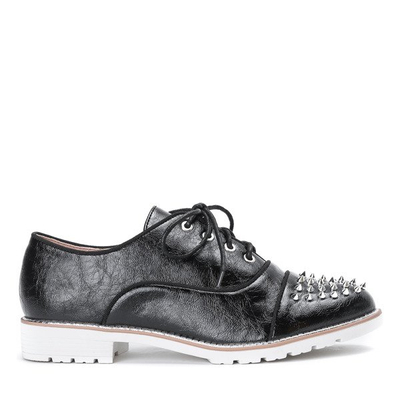 Čierne topánky z ekologickej kože s ozdobnými cvočkami Amie - Obuv