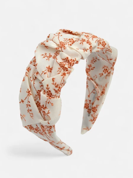 Royalfashion Naglavna obroba za lase z nabiranjem in potiskom