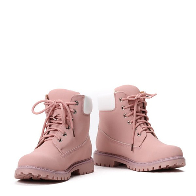 Różowe, ocieplane trapery Dolly- Obuwie