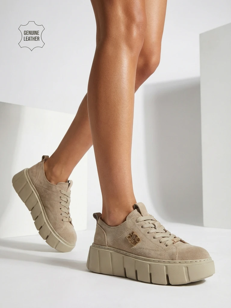 Športni ženski športni copati iz naravnega usnja Renos