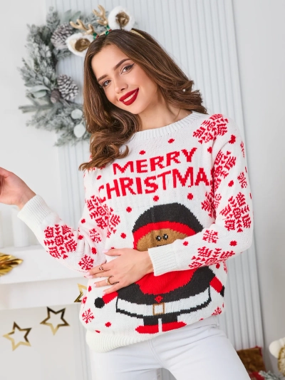 Royalfashion Dámsky vianočný sveter so Santom