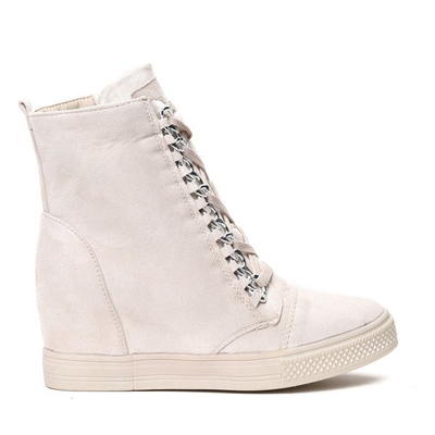 Beżowe sneakersy na krytym koturnie Savanetha - Obuwie