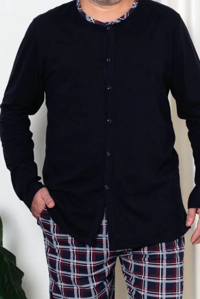 Royalfashion Pánske bavlnené kárované pyžamo PLUS SIZE