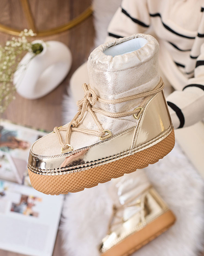 Royalfashion Dámske zlaté šnurovacie snehulky Yevnoie