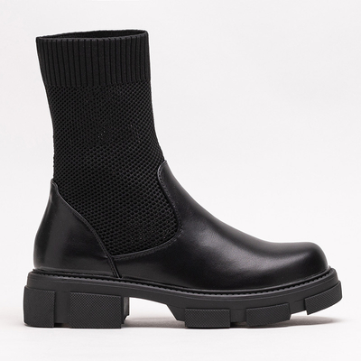 Dámske čierne prelamované členkové čižmy značky Roibu - Shoes
