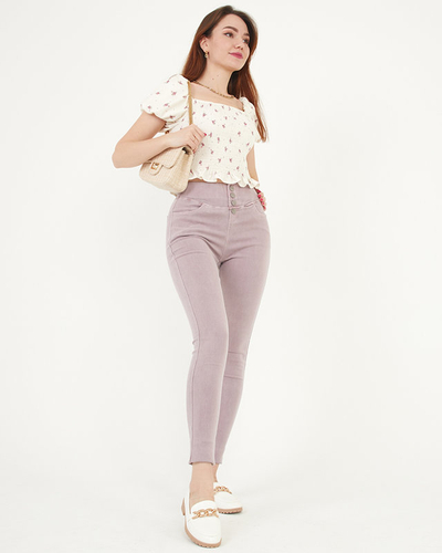 Dámske ružové trenírky s ozdobnými gombíkmi - Oblečenie