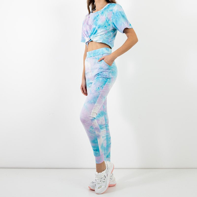 Dámska športová súprava na farbenie modrej kravaty - Oblečenie