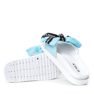 Modré žabky s lukem Emelina - obuv