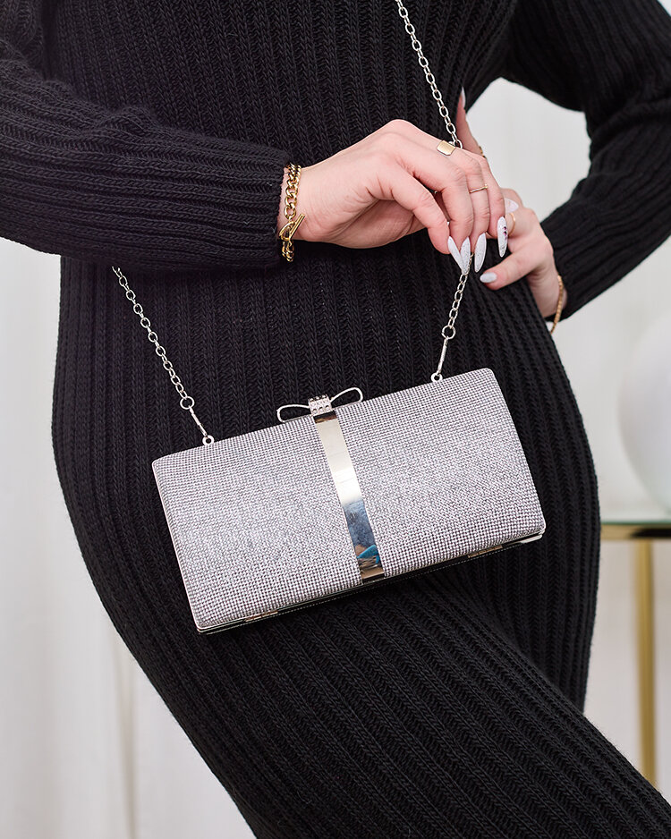 Royalfashion Šedá dámska spojková taška