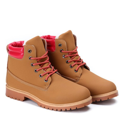 Brązowo-czerwone trapery Juliette - Obuwie