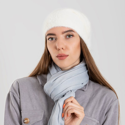 Biela kožušinová zimná čiapka pre ženy - Čiapky