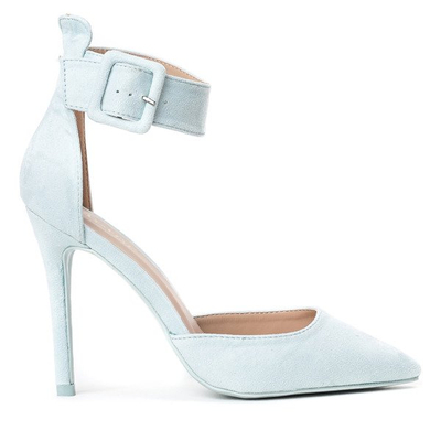 Błękitne czółenka na szpilce Orchidea - Obuwie