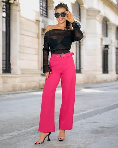 Royalfashion Dámske nohavice z ľahkej tkaniny