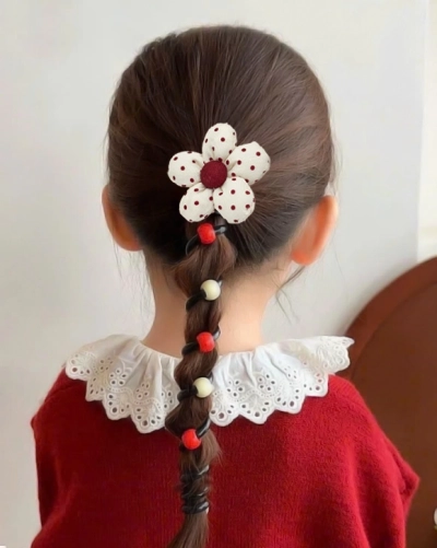 Royalfashion Gumička do vlasov špirála s malým kvietkom Blossom Coil