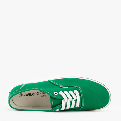 Zelené pánske tenisky Okilet na šnurovanie - Obuv