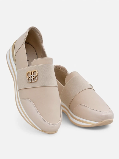 Ženski mokasini Aurora Classico Beige ekološko usnje ravne pete