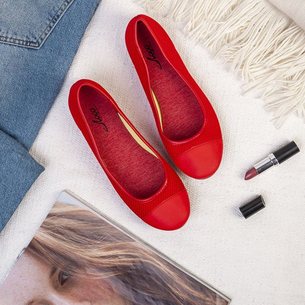 Manolita červené tkané baleríny - Obuv
