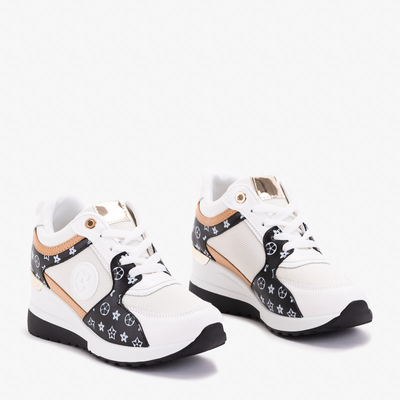 Čiernobiele dámske športové topánky na kline Anubi - Obuv