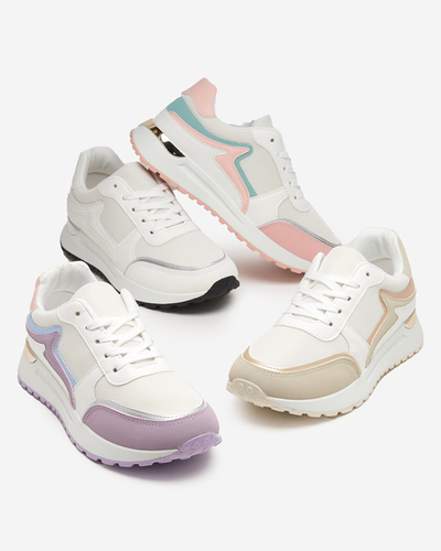 OUTLET Pastelové dámske biele športové topánky značky Delani - Footwear