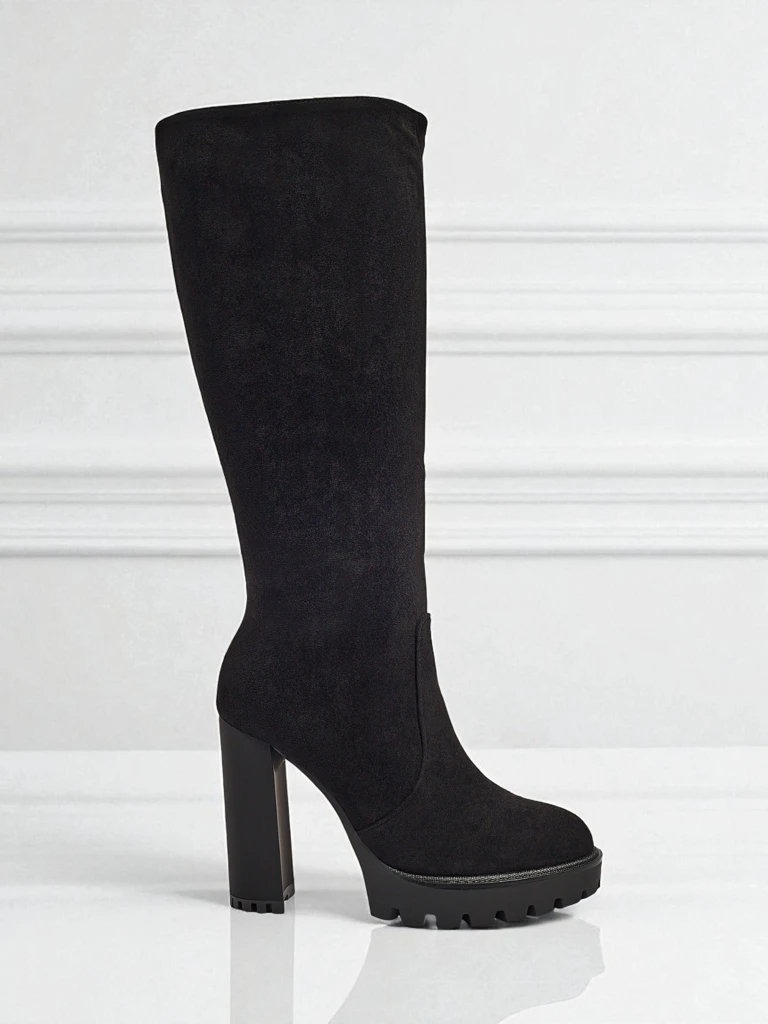 Ženski eko semiš škornji s stebričasto peto GaleNest