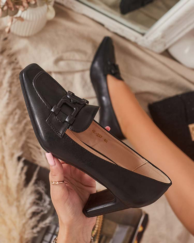 Dámske mokasíny v čiernej farbe Mokwell-Footwear