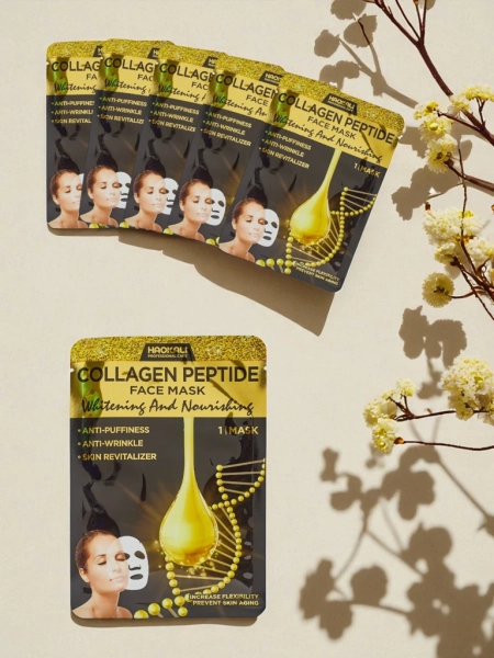 Aurora Collagenus Peptide Mask – Posvetlitvena maska za obraz Haokali 10 kos.