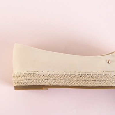 Béžové dámske espadrilky s tryskami Edmaria - Obuv