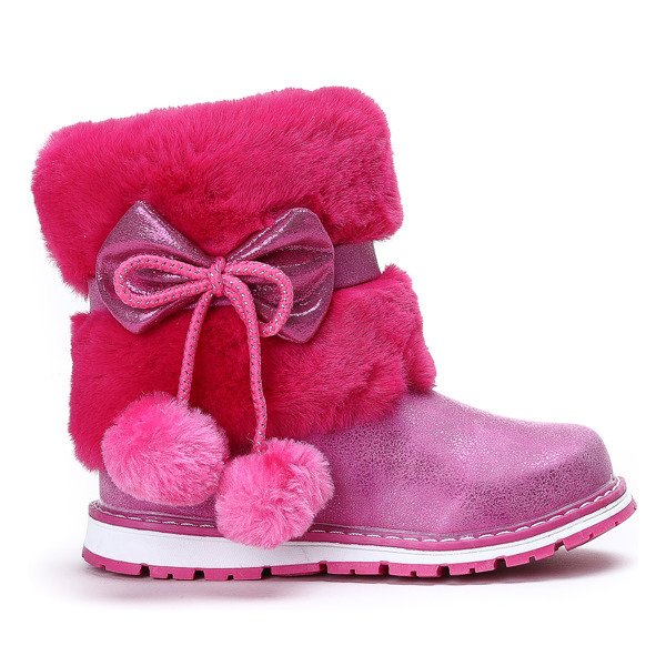 Różowe dziewczęce botki Pony - Obuwie