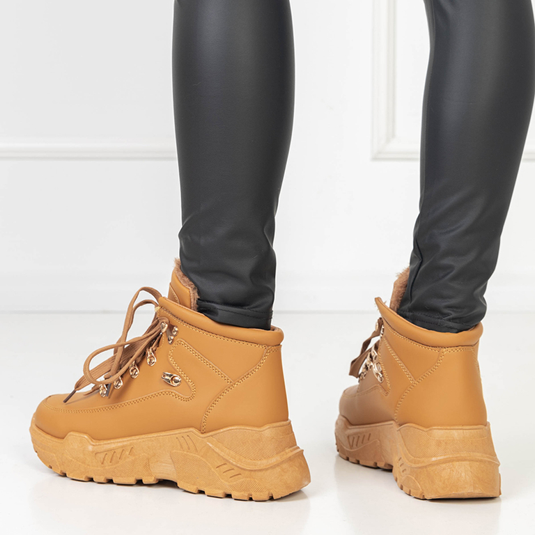 OUTLET Snehové topánky z ekokože Camel Rueq- Obuv