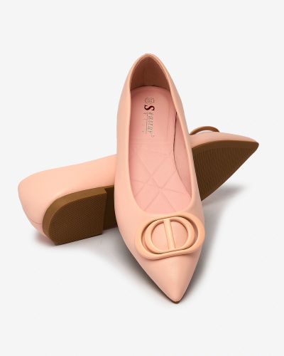 Royalfashion Svetloružové dámske baleríny so špicatou špičkou a ozdobou na nose Manixy