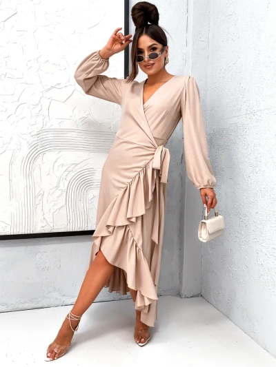 Royalfashion Dámske midi šaty s volánmi