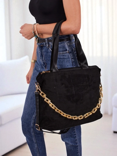 Ženska shopper torbica eko + semiš Azure Veil