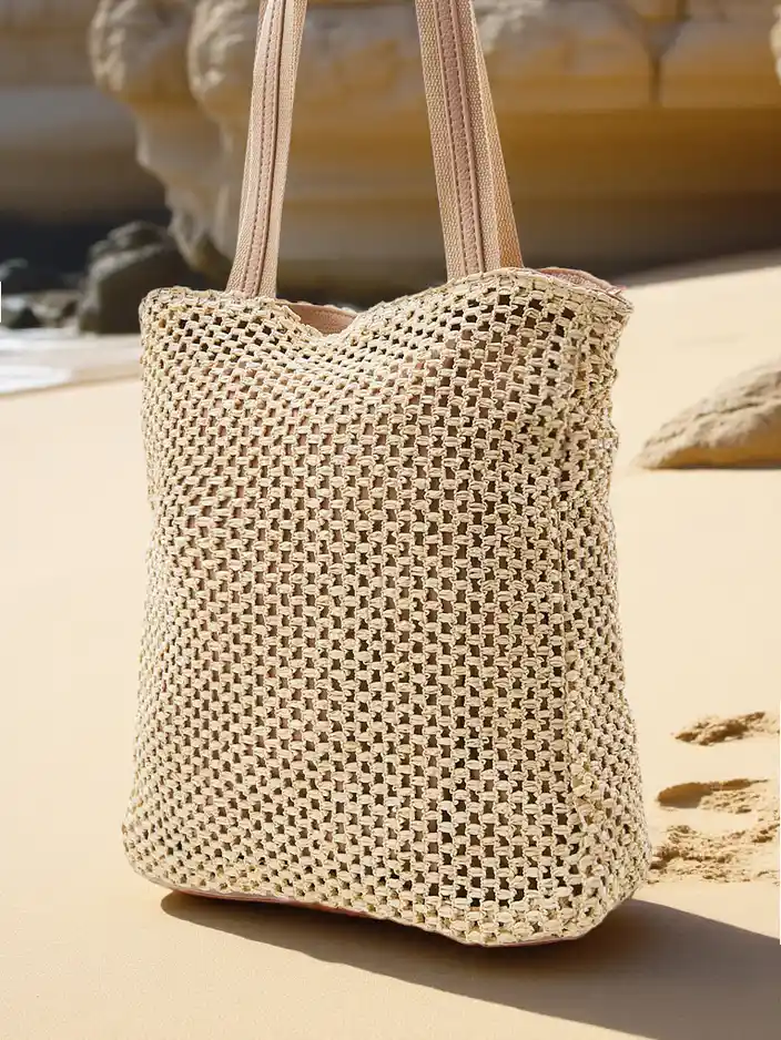 Royalfashion Veľká dámska taška z prírodného materiálu