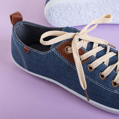 OUTLET Dámske modré šnurovacie tenisky značky Sindri - Footwear