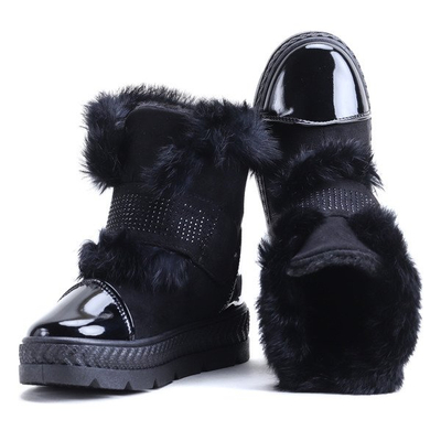 Czarne śniegowce na platformie Sophia - Obuwie