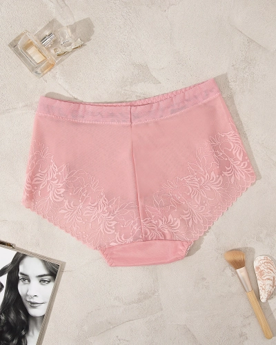 Royalfashion Dámske sieťované nohavičky v ružovej farbe