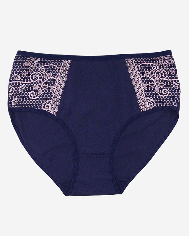Bavlnené nohavičky so vzorom v námorníckej modrej farbe PLUS SIZE - Spodné prádlo