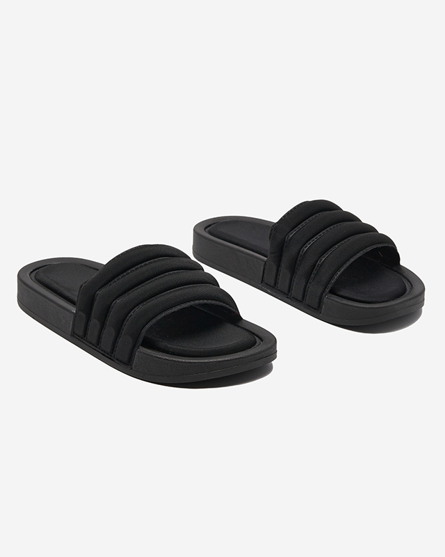 Dámske pásikavé papuče v čiernej farbe Lenira - Obuv