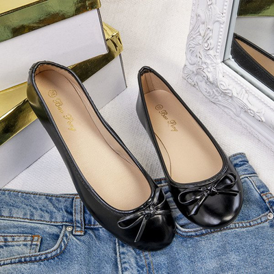 Čierne lakované baleríny Lucinda - Obuv