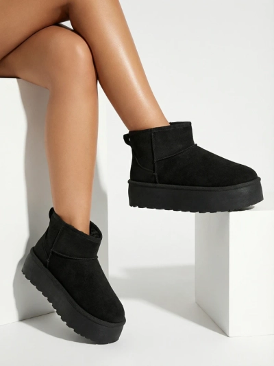 Ženski Gležnjarji Luna Črni Usnjeni Elegantni za Jesen