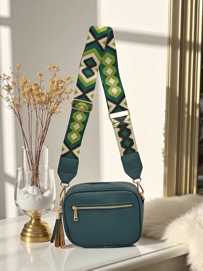 Royalfashion Mala ženska torbica iz eko usnja s pisanim pasom Kovi Lace