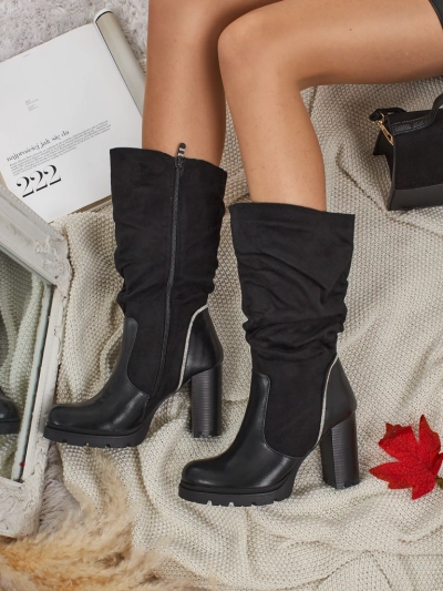 Ženski gležnarji iz eko semiša z nagubanim zgornjim delom Elyndra