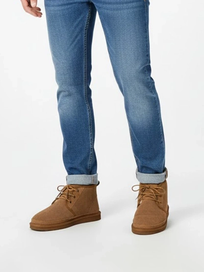 Moški gležnjarji Luna rjavi usnjeni casual za zimo