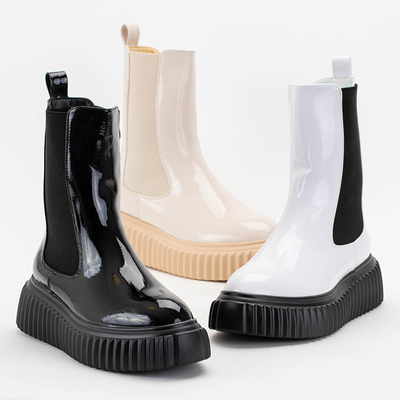 Béžové dámske lakované topánky Monka - Topánky