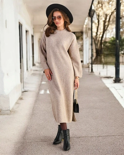 Royalfashion Dlhý svetrový šaty pre ženy