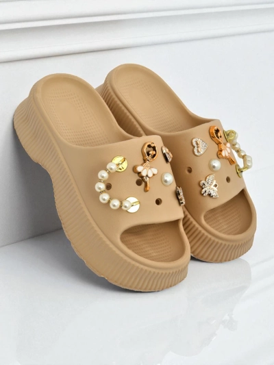 Royalfashion Dámske gumové sandále s ozdobami Slash Glam