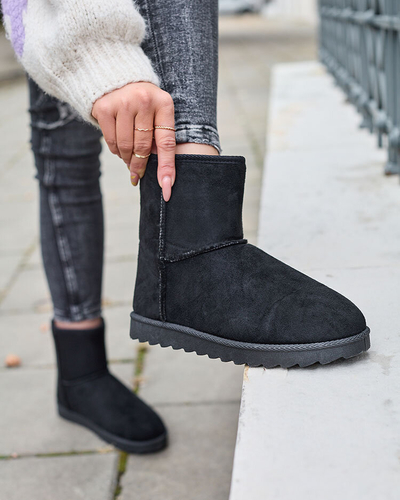 Royalfashion Dámske čižmy a'la snow boots v čiernej farbe Aener
