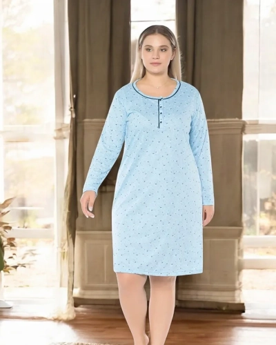 Royalfashion Dámska nočná košeľa s potlačou VEĽKOSŤ PLUS