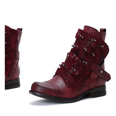 Bordowe workery Jaycee - Obuwie