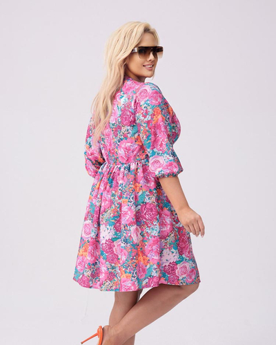 Royalfashion Dámske šaty po kolená s potlačou PLUS SIZE